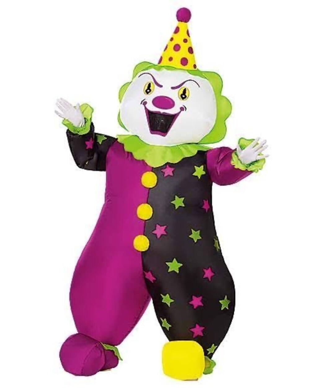 NIB Spirit Halloween Kids Circus Clown Inflatable Costume